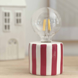 Lampe à poser décorative à rayures - Rouge
