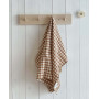Torchon petits carreaux marron naturel