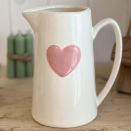 Pichet en céramique Coeur rose