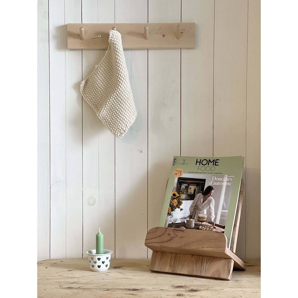 Support Porte-Livre De Cuisine En Bois Massif Style Ferme – Présentoir Recettes Ajustable Et Robuste