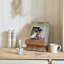 Porte livre de cuisine en bois d'acacia