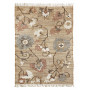 Tapis en jute avec un motif fleurs