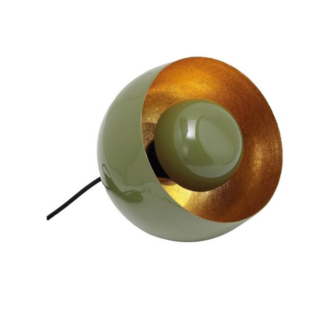 Lampe Cloche à poser Kaki et doré