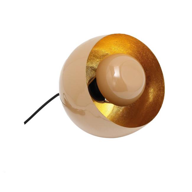 Lampe Cloche à poser brun beige et doré