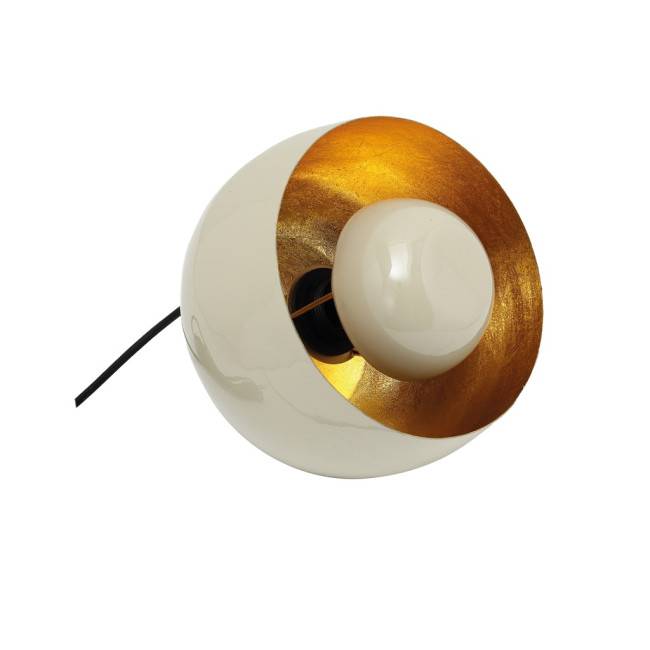 Lampe Cloche à poser beige et doré
