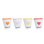 Set de 4 tasses Amour cœur