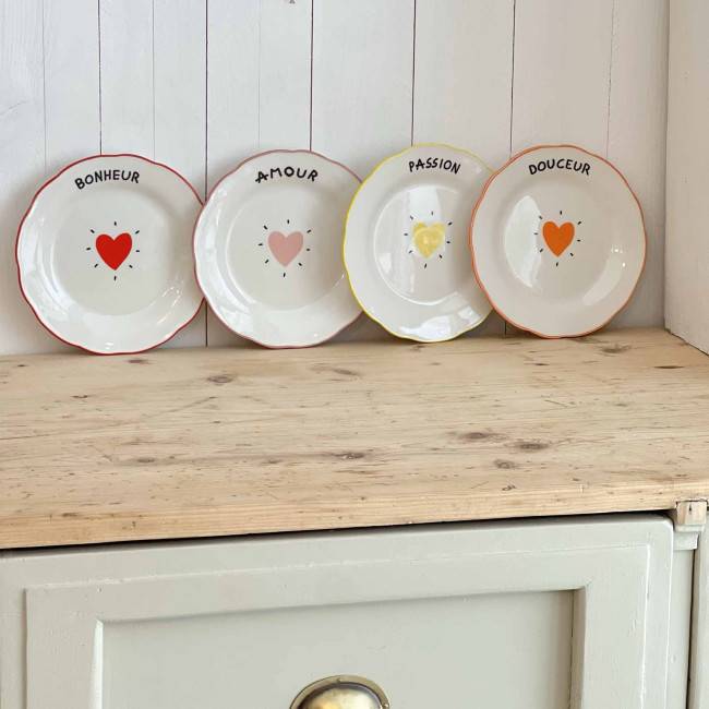 Lot de 4 assiettes Amour