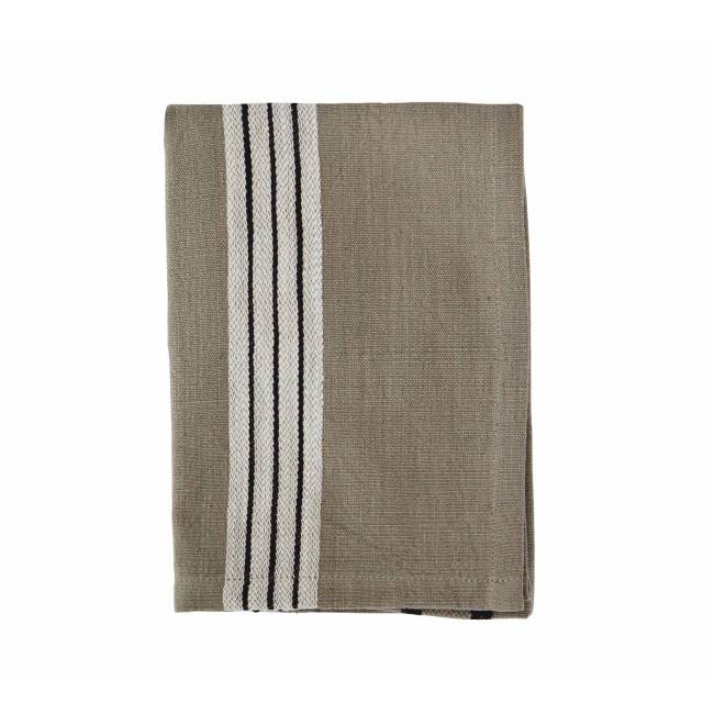Torchon gris taupe à rayures