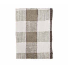 Torchon grands carreaux gris taupe