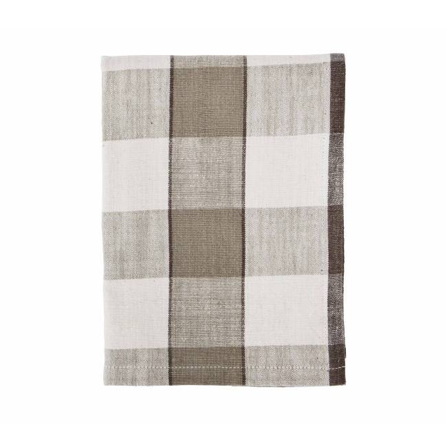 Torchon grands carreaux gris taupe