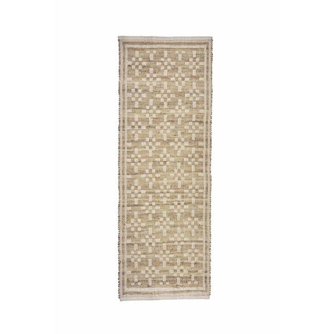 Tapis de jute naturel et blanc 70 x 200