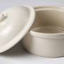 Plat à four avec couvercle en grès beige