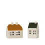 Duo de maisons en céramiques décoratives - toits colorés