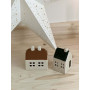 Duo de maisons en céramiques décoratives - toits colorés