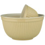 Ensemble de 3 Saladiers Empilables en Grès – Ocre jaune