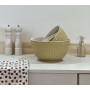 Ensemble de 3 Saladiers Empilables en Grès – Ocre jaune