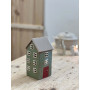 Maison Photophore en Céramique Vert Mousse – Déco Cocooning