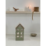 Maison Photophore en Céramique Vert Mousse – Déco Cocooning