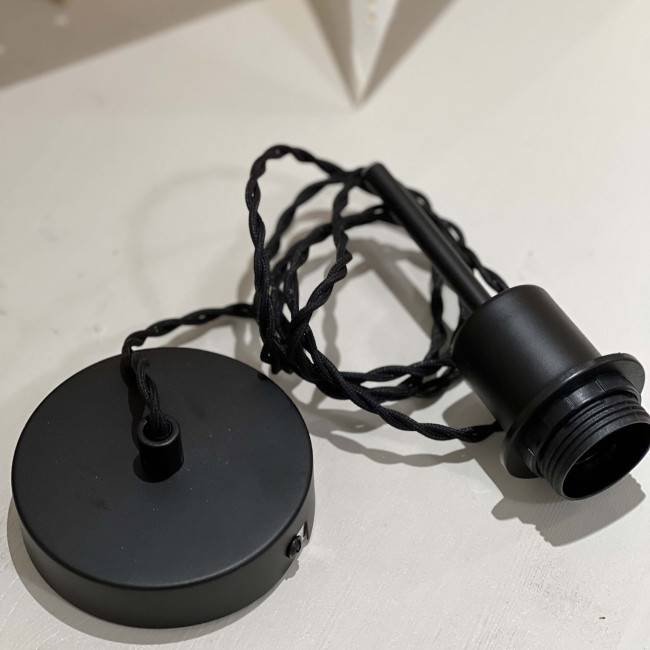 Kit électrique pour suspension cordon torsadé noir