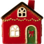 Maison lumineuse de Noël en céramique rouge