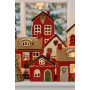 Maison lumineuse de Noël en céramique rouge