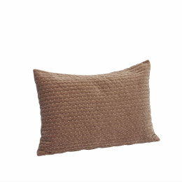 Housse de coussin en velours doux uni – Teinte Brun chaud