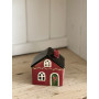 Maison lumineuse de Noël en céramique rouge