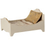 Lit miniature Maileg – Lit en bois avec linge de lit fleuri