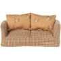 Canapé Mable Maileg motif vichy – Mobilier maison de poupée