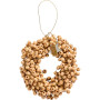 Petite couronne décorative en perles de bois