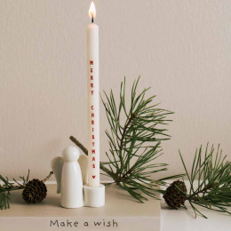 Bougies Merry Christmas cœur rouge - lot de 4