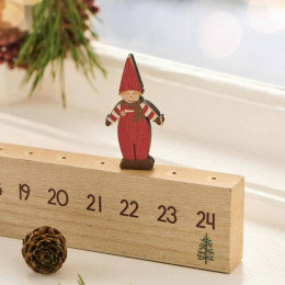 Calendrier de l'Avent en bois Lutin de Noël