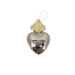 Cœur à facettes ex-voto doré et rose