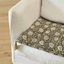 Dessus de canapé sofa cover kaki motif floral