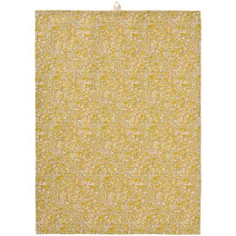 Torchon en coton Rita fleurs jaunes
