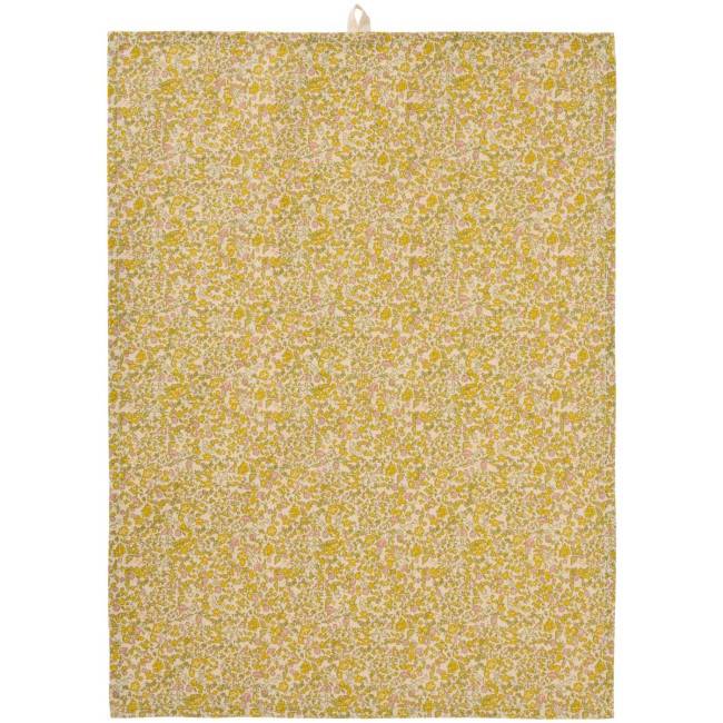 Torchon en coton Rita fleurs jaunes
