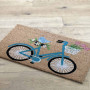 Tapis d'entrée paillasson coco vélo fleuri