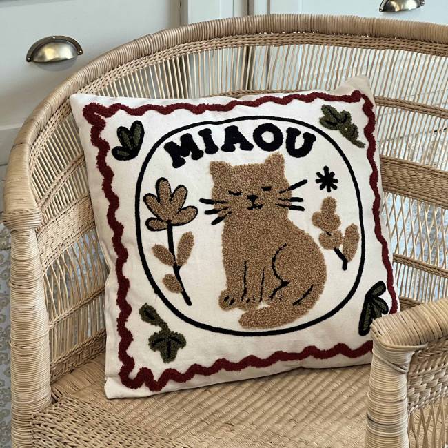 Coussin chat Miaou