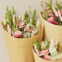 Bouquet de fleurs séchées Rose élégant