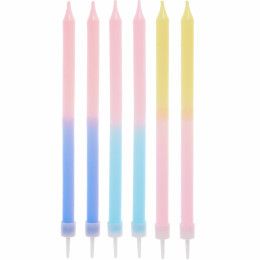 Bougies Dip Dye Bleu/Rose/Jaune