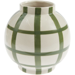 Vase en porcelaine Rayures vertes