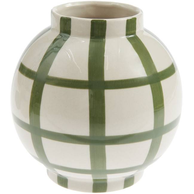 Vase en porcelaine Rayures vertes
