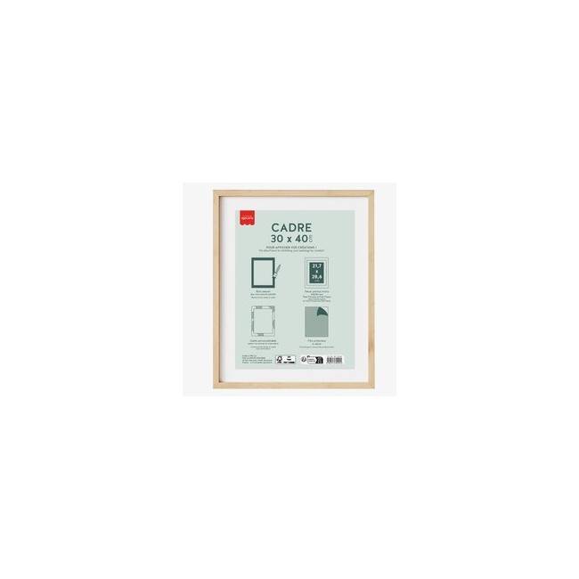 Cadre bois clair 30 x 40