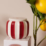 Bougie Je t'aime rayures blanc et rouge