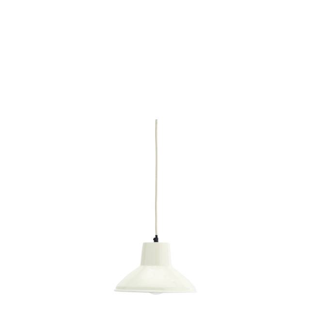 Lampe suspension émaillée beige