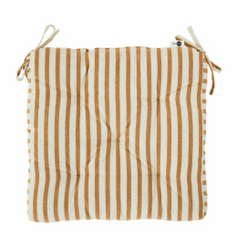 Coussin de chaise 45 x 45 rayures terra beige