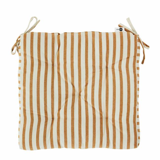 Coussin de chaise 45 x 45 rayures terra beige