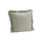 Housse de coussin à volant vert de gris