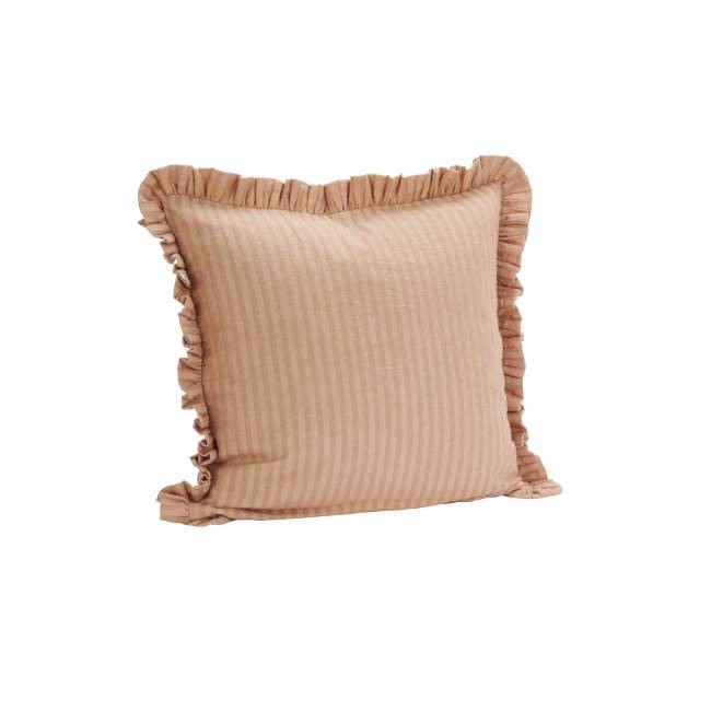 Housse de coussin à volant rose pèche