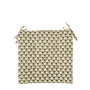 Coussin de chaise carrée beige fleurs vertes